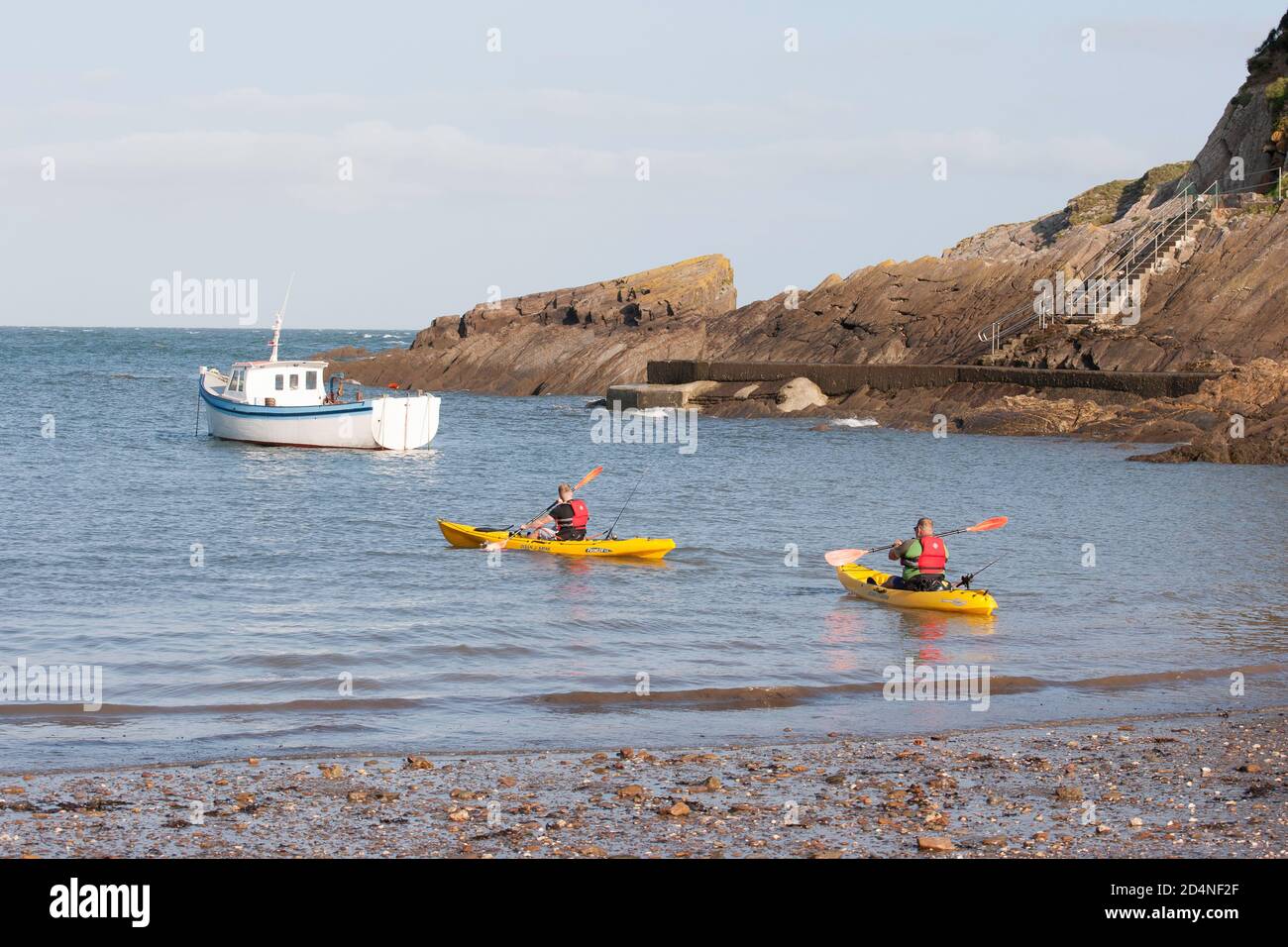 Kayak Combe Martin Bay North Devon Banque D'Images