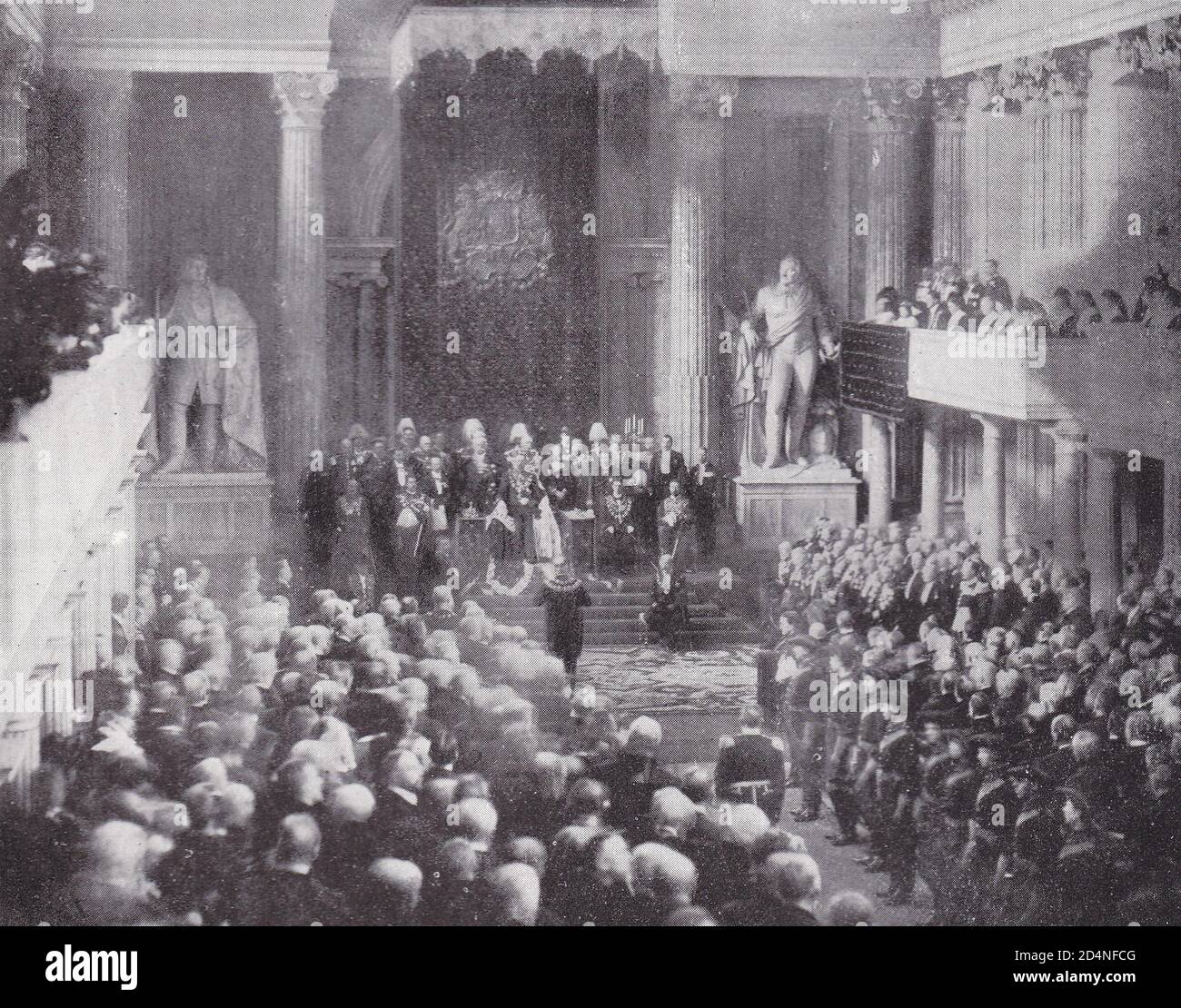 Le Storthing a officiellement destitué le roi Oscar du trône de Norvège et a déclaré le départ de ce Royaume de Suède le 7 juin 1905. Banque D'Images
