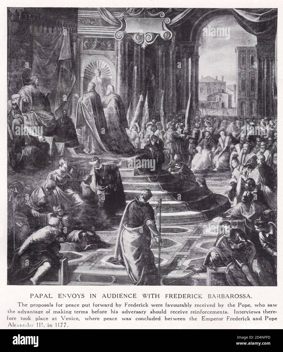 Envoyés papal en audience avec Frederick Barbarossa 1177 Banque D'Images