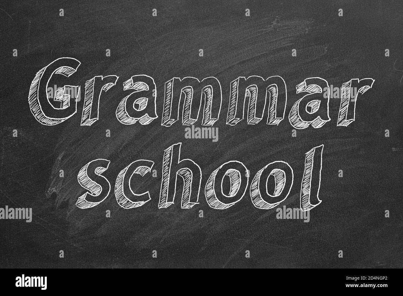 Dessin à la main « Grammar School » sur tableau noir Banque D'Images