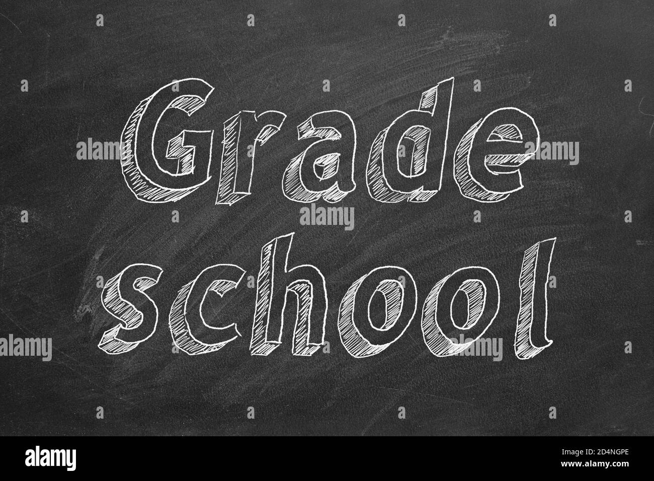 Dessin à la main « Grade School » sur tableau noir Banque D'Images