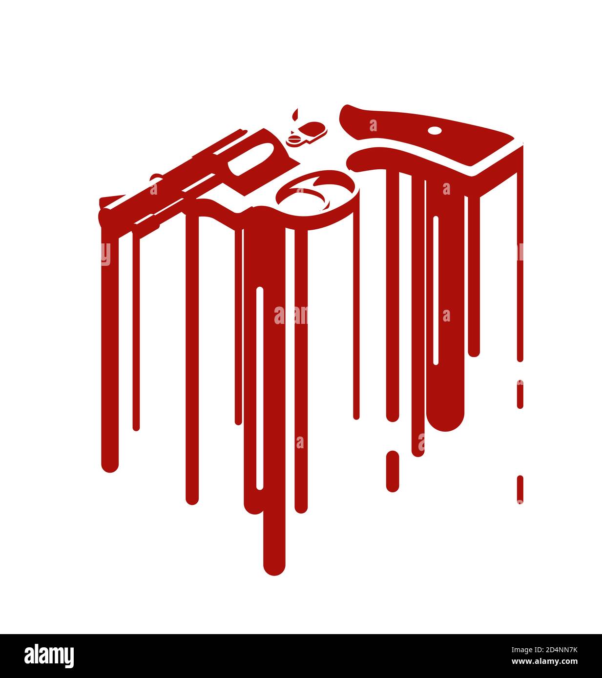 Revolver avec taches de sang: Crime et noir concept de film Banque D'Images