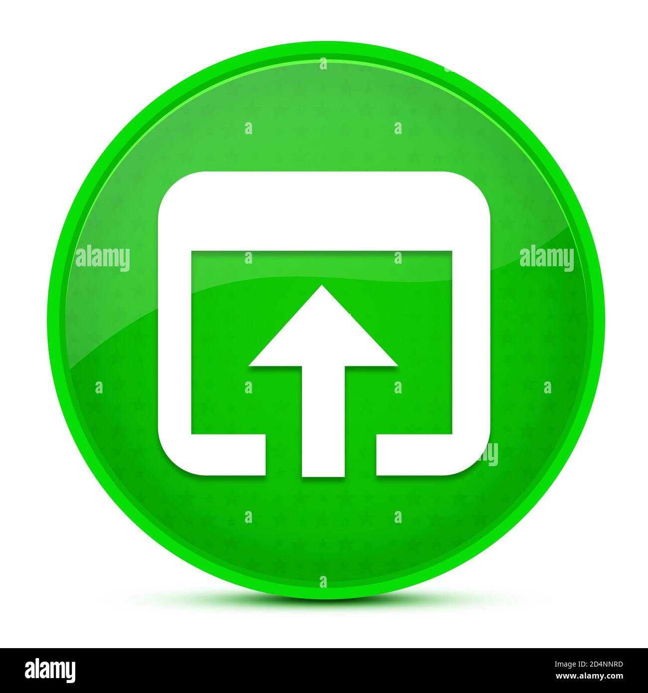 Ouvrir dans le navigateur esthétique vert brillant bouton rond illustration abstraite Banque D'Images