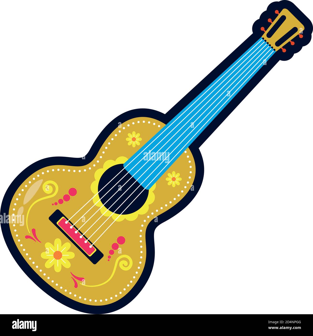 instrument de guitare mexicain traditionnel modèle plat icône vecteur  illustration design Image Vectorielle Stock - Alamy