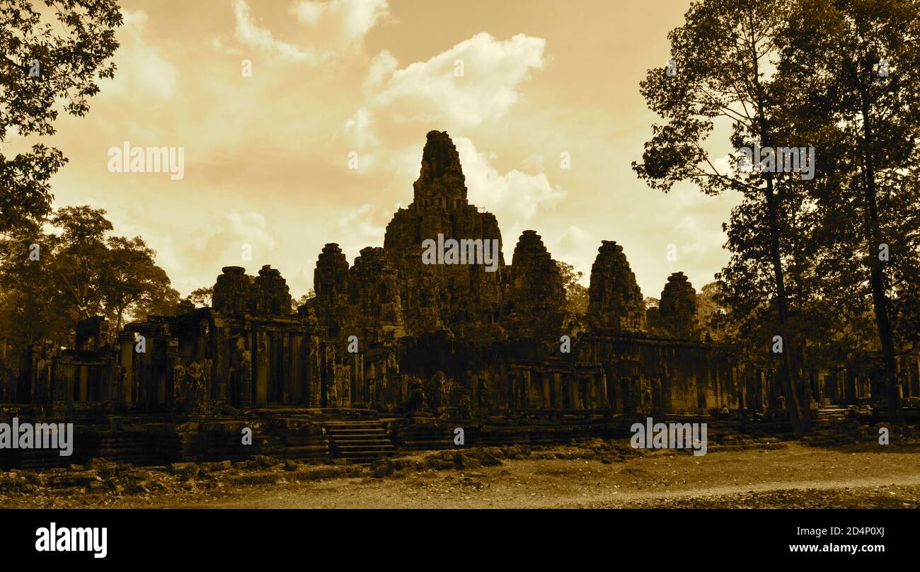 Temples d'Angkor Wat à Siem Reap, Cambodge Banque D'Images