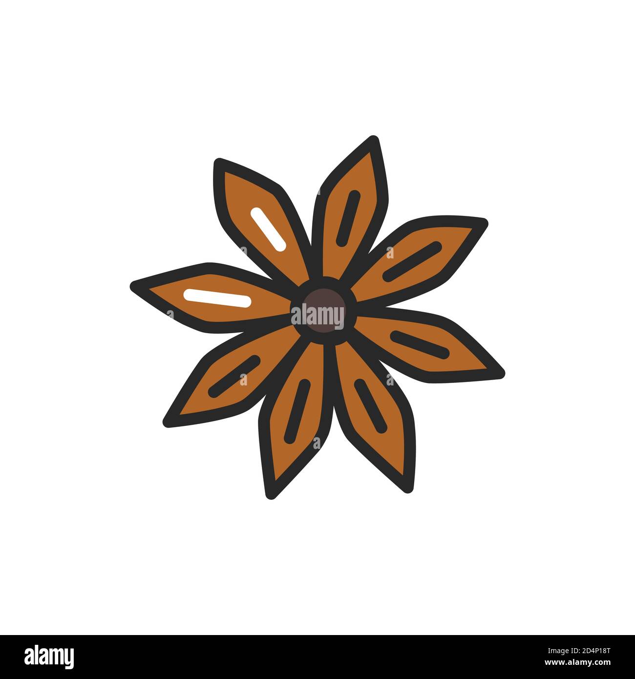 Icône en forme de ligne de couleur de plante en étoile. Illustration vectorielle Illustration de Vecteur