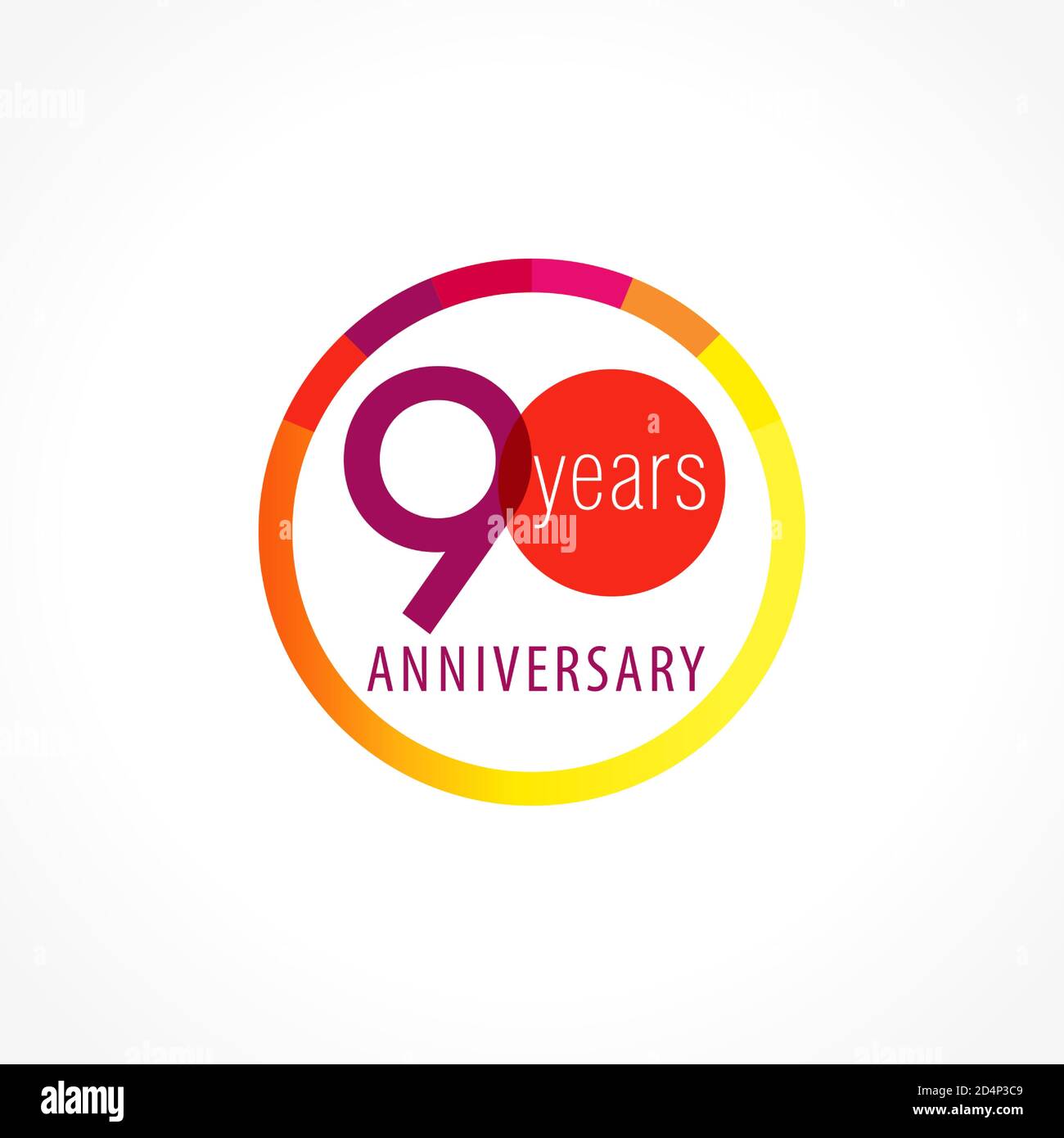 logo cercle de 90 ans. Année anniversaire de la 90 e médaille du modèle ...