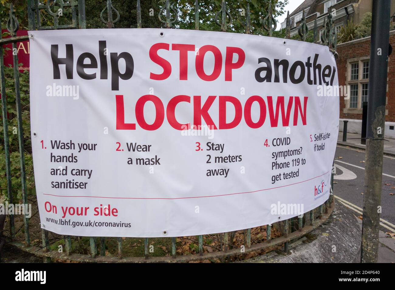 Help Stop Another coronavirus Lockdown Banner, Londres, Royaume-Uni Banque D'Images