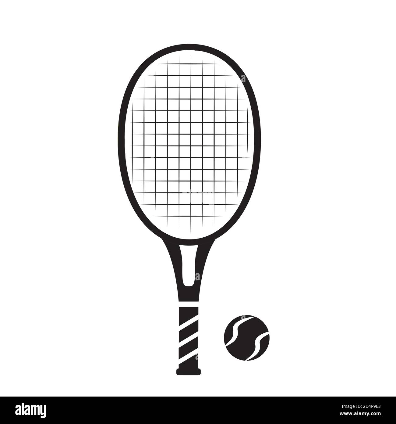 Balles de tennis et raquette.Vector isolé sur fond blanc. Illustration de Vecteur