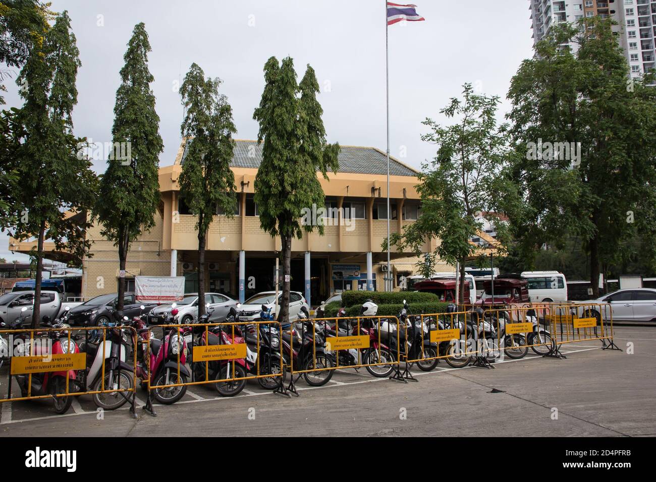 Chiangmai, Thaïlande - octobre 10 2020 : vue sur la gare routière de Chiangmai. Passager bas pendant le Covid-19. Banque D'Images