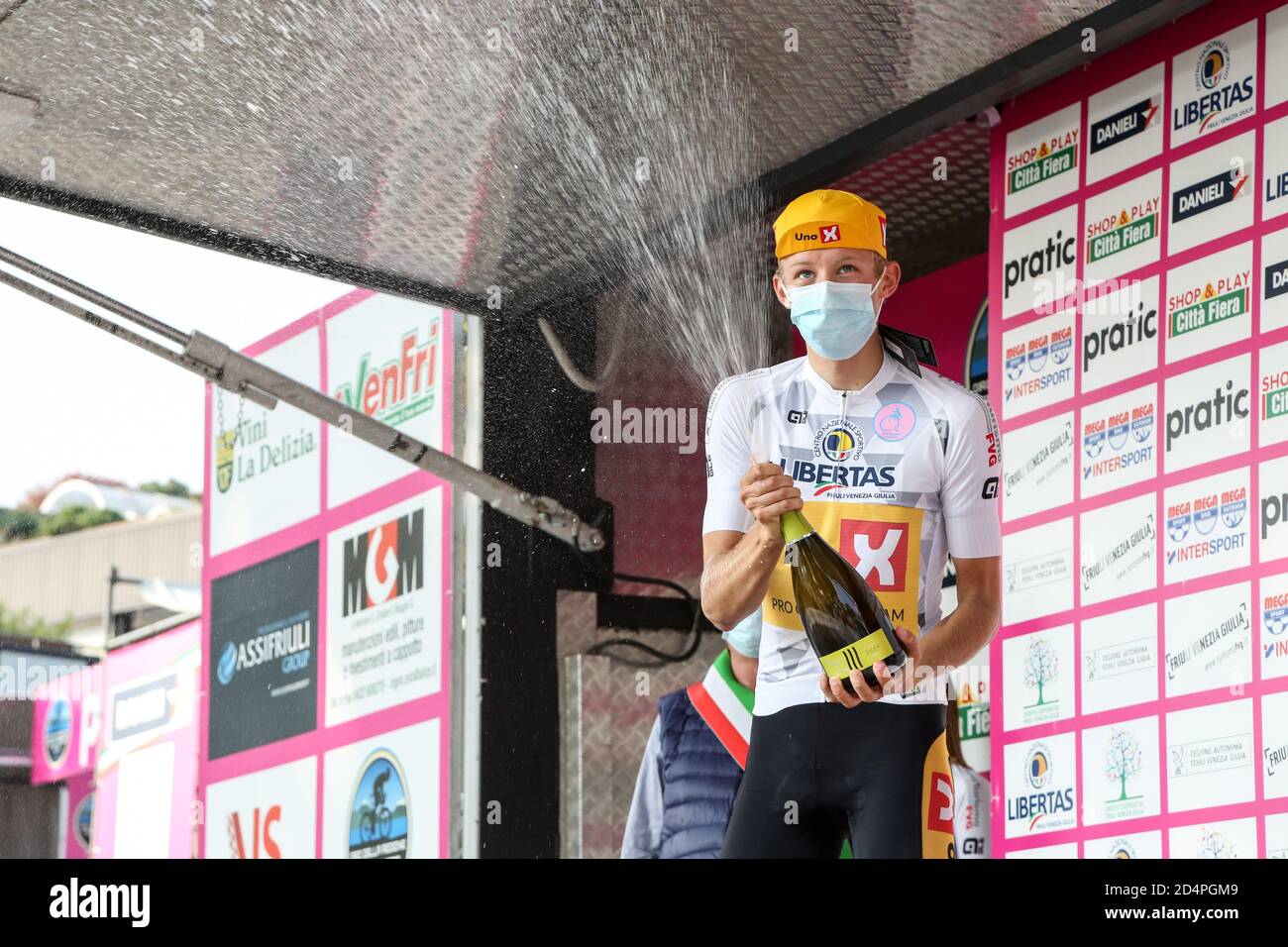 buja, Italie, 10 octobre 2020, Maillot blanc pour l'équipe danoise Jacob Hindsgaul - Uno XPro Cycling en moins de 23 Elite - course en ligne - course sur route San Vito al Tagliamento - Buja, Street Cycling - Credit: LM/Luca Tedeschi/Alay Live News Banque D'Images