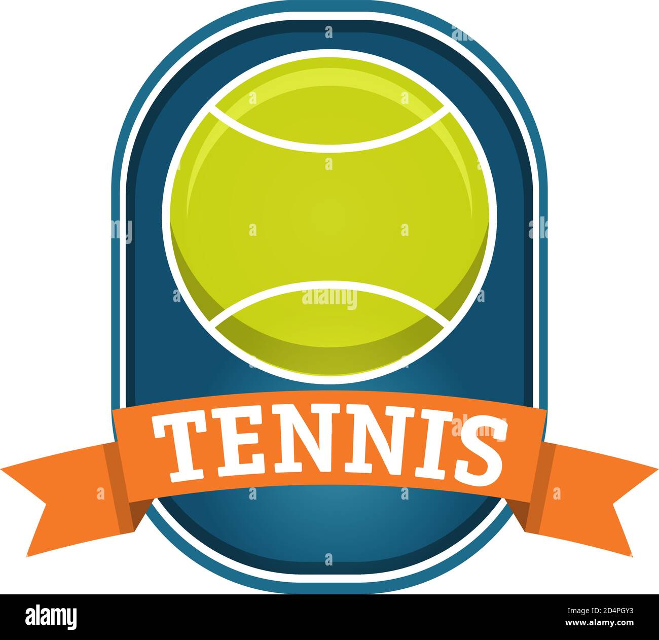 Logo de balle de tennis de style plat.badge de tournoi de tennis. Illustration de Vecteur
