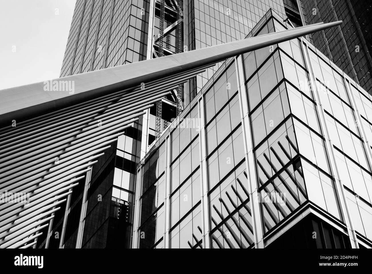 Black & White détails architecturaux de l'Oculus, à Manhattan, New York City Banque D'Images