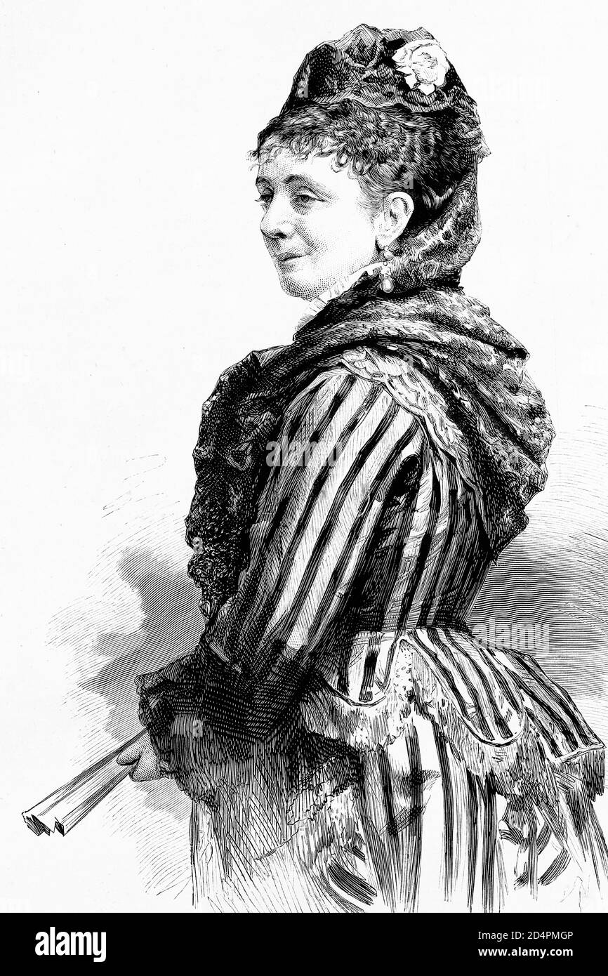 Marie Laetitia de Solms. Bonaparte-Wyse. Écrivain et poète français. 1831-1902. Illustration ancienne. 1875. Banque D'Images