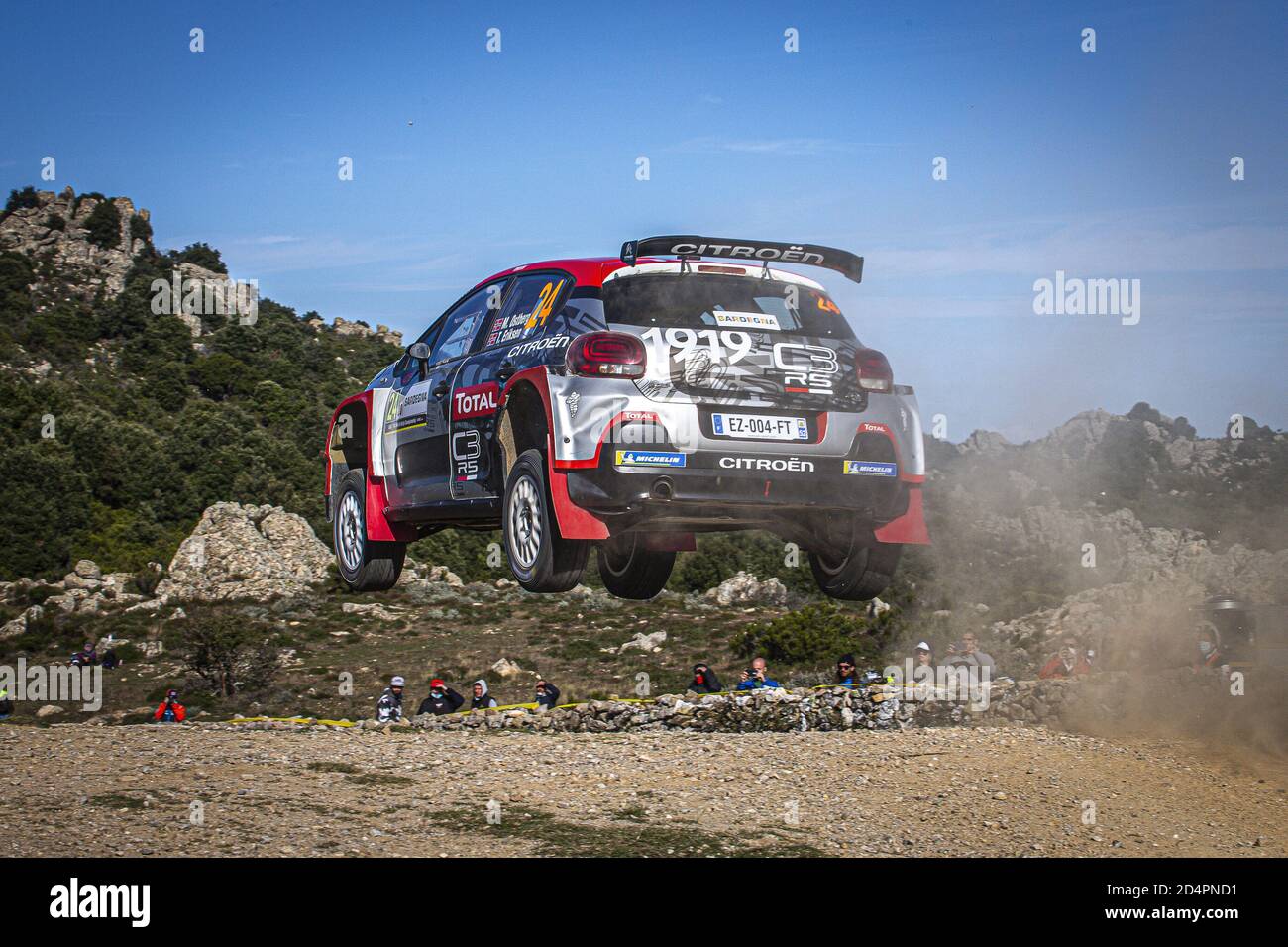 24 OSTBERG Mads (NOR), ERIKSEN Torstein (NOR), Citroën C3 R5, pH Sport WRC 2, action lors du Rallye Italia Sardegna 2020, 6e tour du Championnat WRC 2020 de la FIA du 8 au 11 octobre 2020 à Alghero, Sardegna en Italie - photo Paulo Maria / DPPI crédit: LM/DPPI/Paulo Maria/Alay Live News Banque D'Images