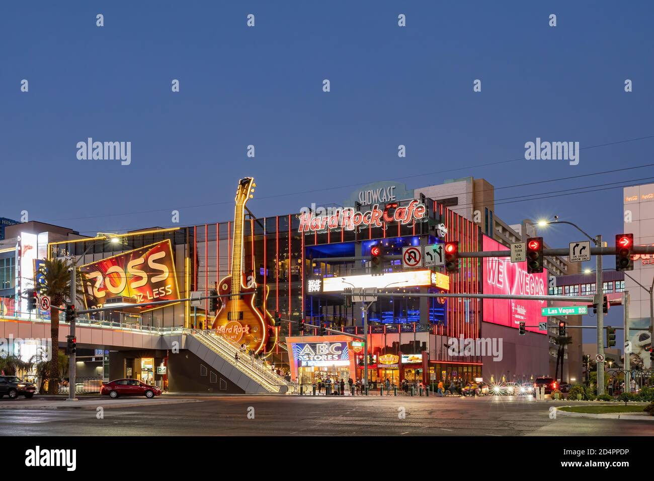 Las Vegas, 25 septembre 2020 - vue extérieure de nuit du Hard Rock Cafe Banque D'Images