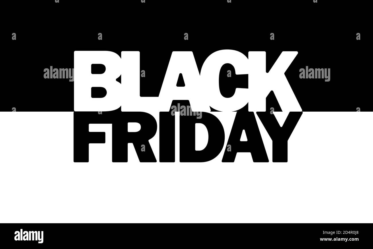 Bannière du Vendredi fou. Vente. Concept noir et blanc. Vecteur sur arrière-plan isolé. SPE 10 Illustration de Vecteur