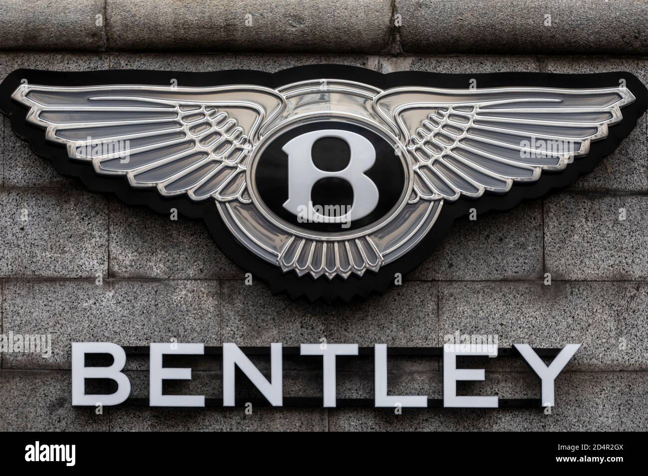 Logo de la société Bentley fabricant de voitures haut de gamme Banque D'Images