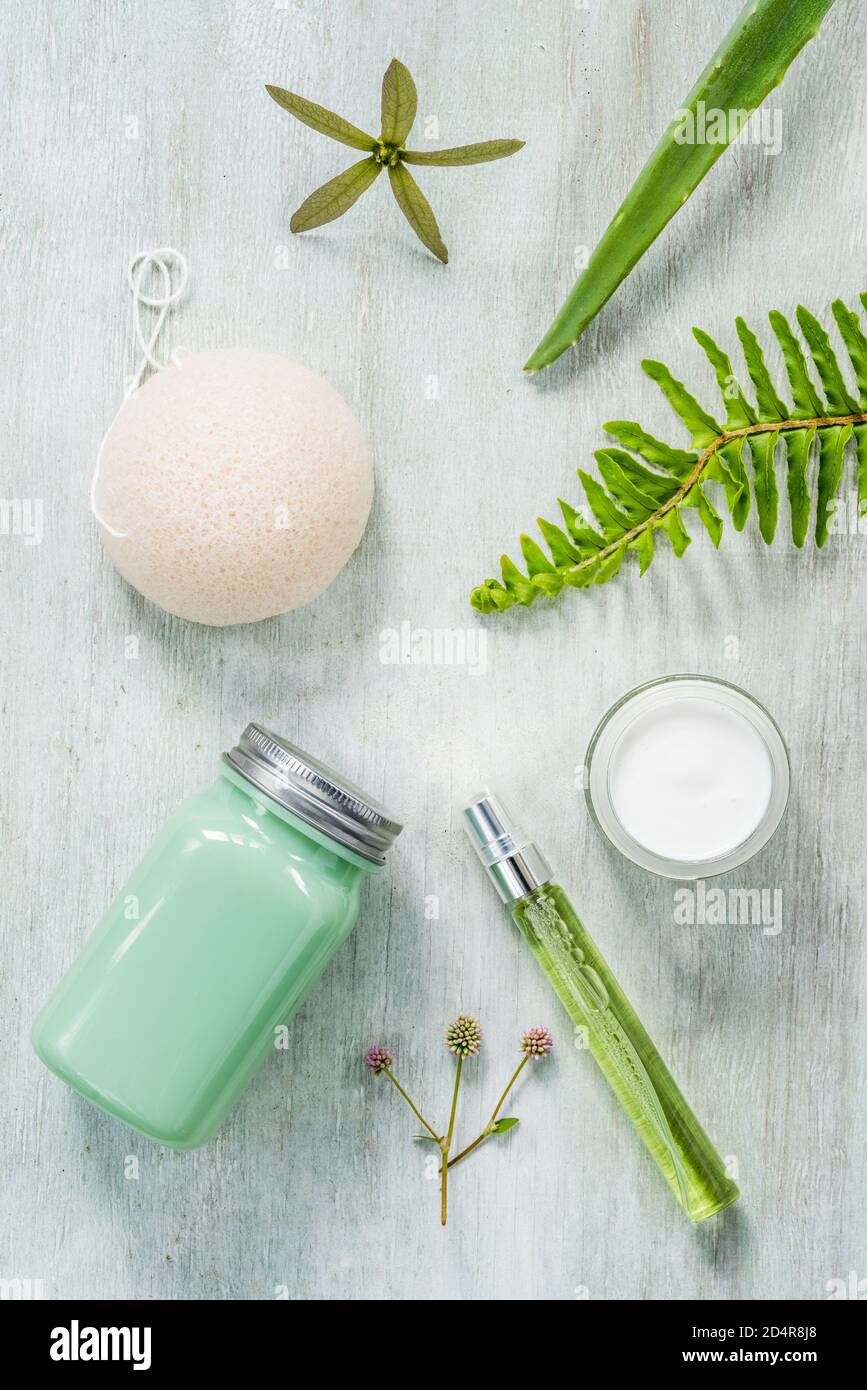 Des cosmétiques biologiques. Banque D'Images