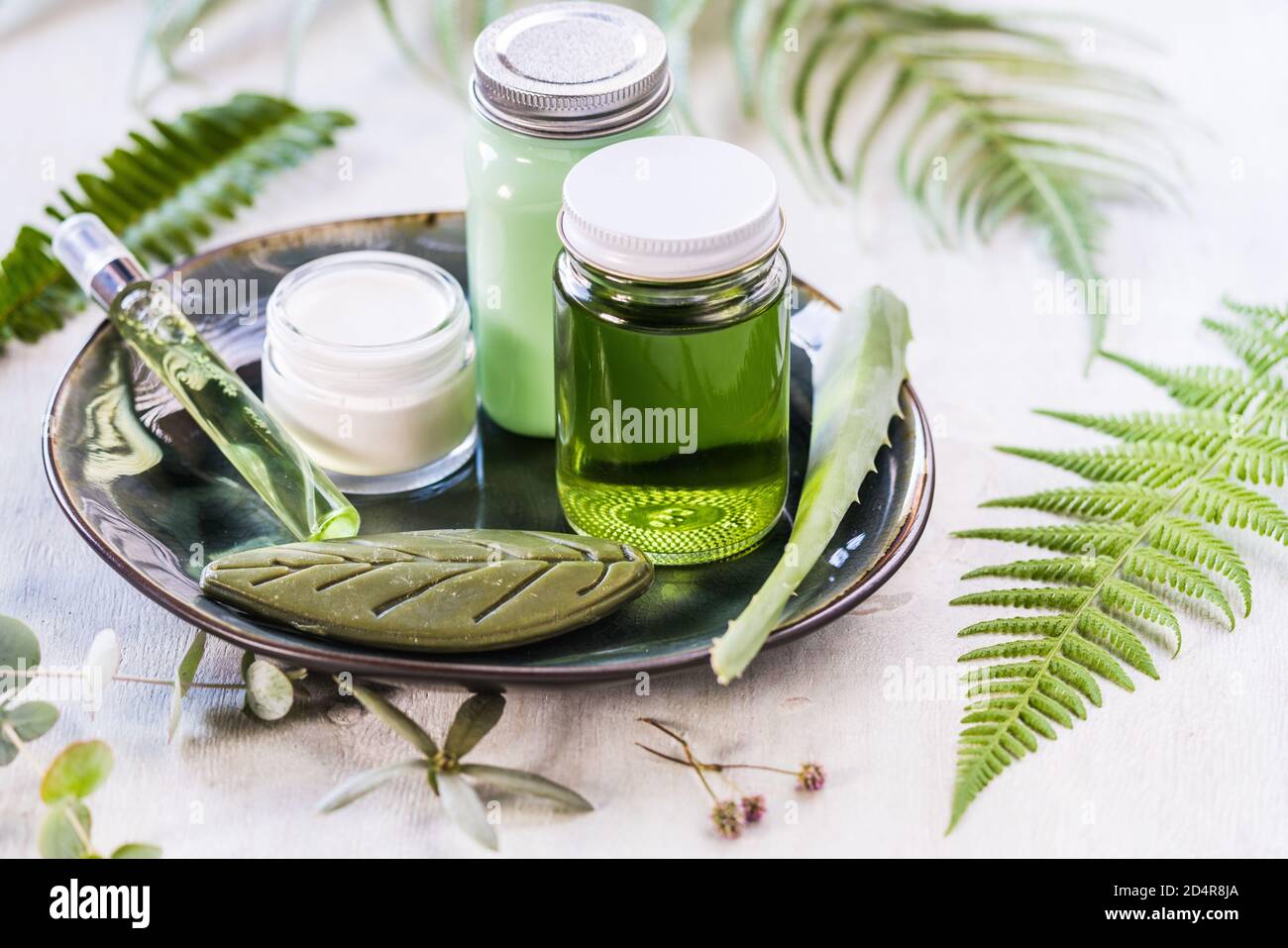 Des cosmétiques biologiques. Banque D'Images