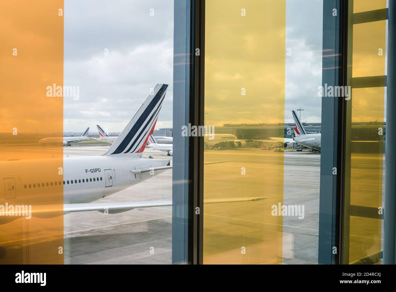 Air France, terminal F, aéroport Charles de Gaulle, Roissy France. Banque D'Images