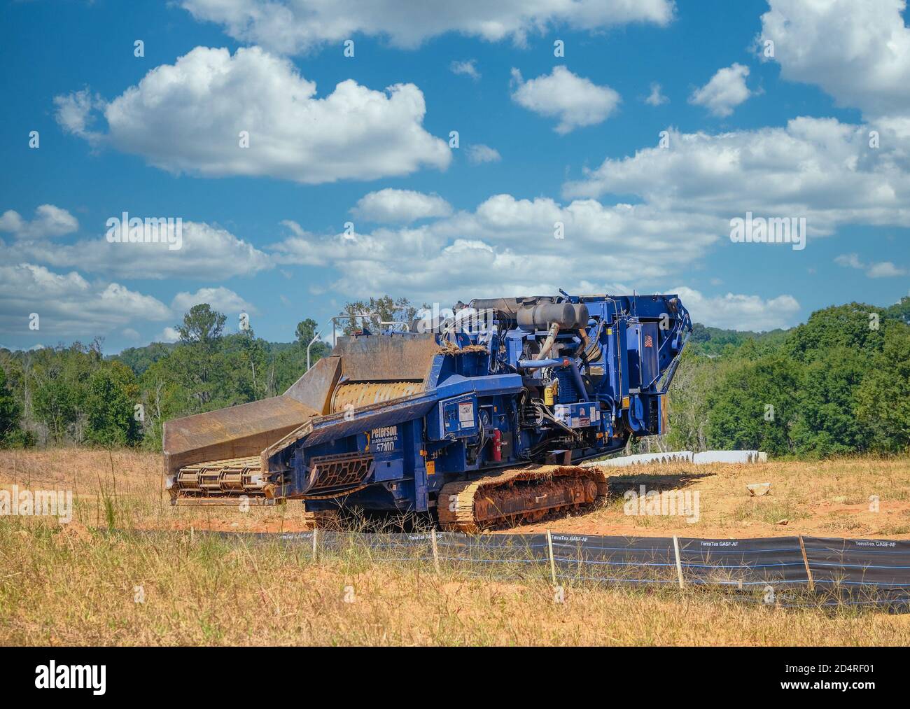 Meuleuse horizontale sur site de construction Banque D'Images