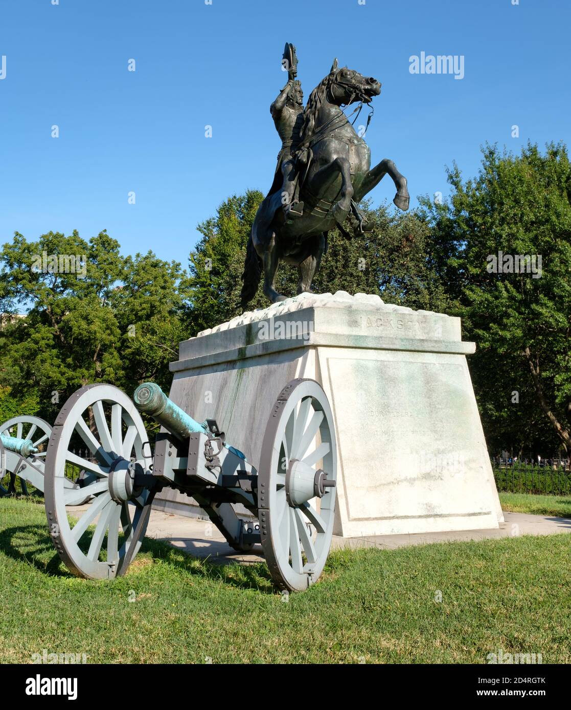 Statue équestre du président Andrew Jackson à Lafayette Square in Washington DC Banque D'Images