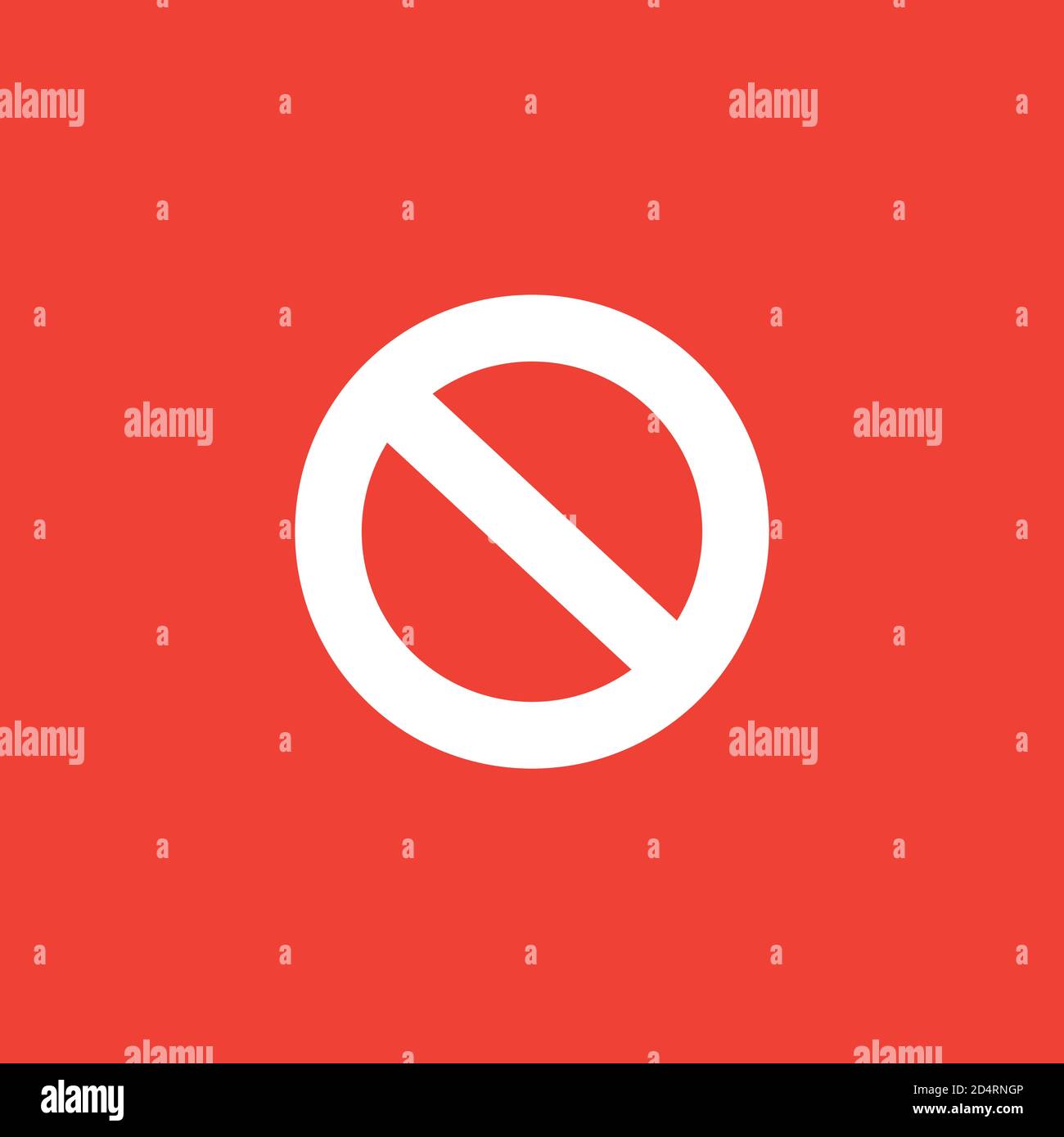 Icône du panneau d'arrêt sur fond rouge. Illustration du vecteur de style plat rouge. Illustration de Vecteur