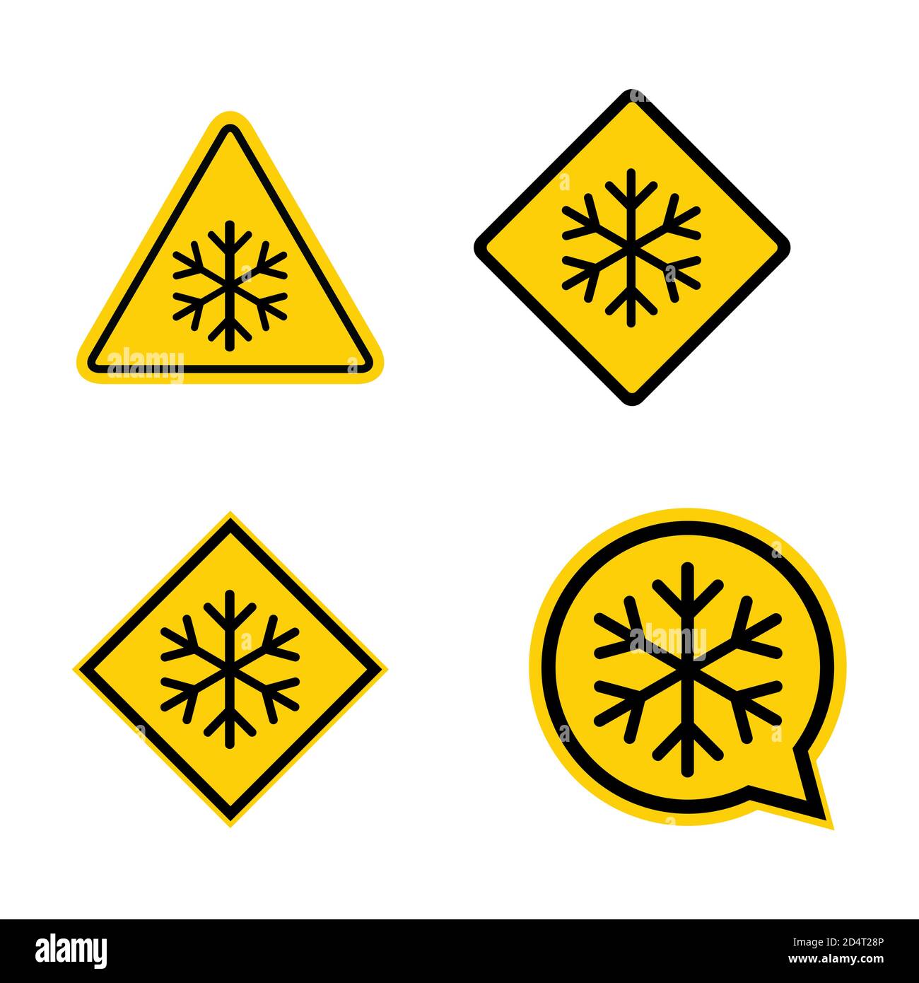 Panneau de signalisation neige Banque d'images vectorielles - Alamy