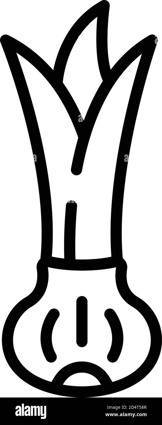 Icône de la ciboulette asiatique, style de contour Illustration de Vecteur