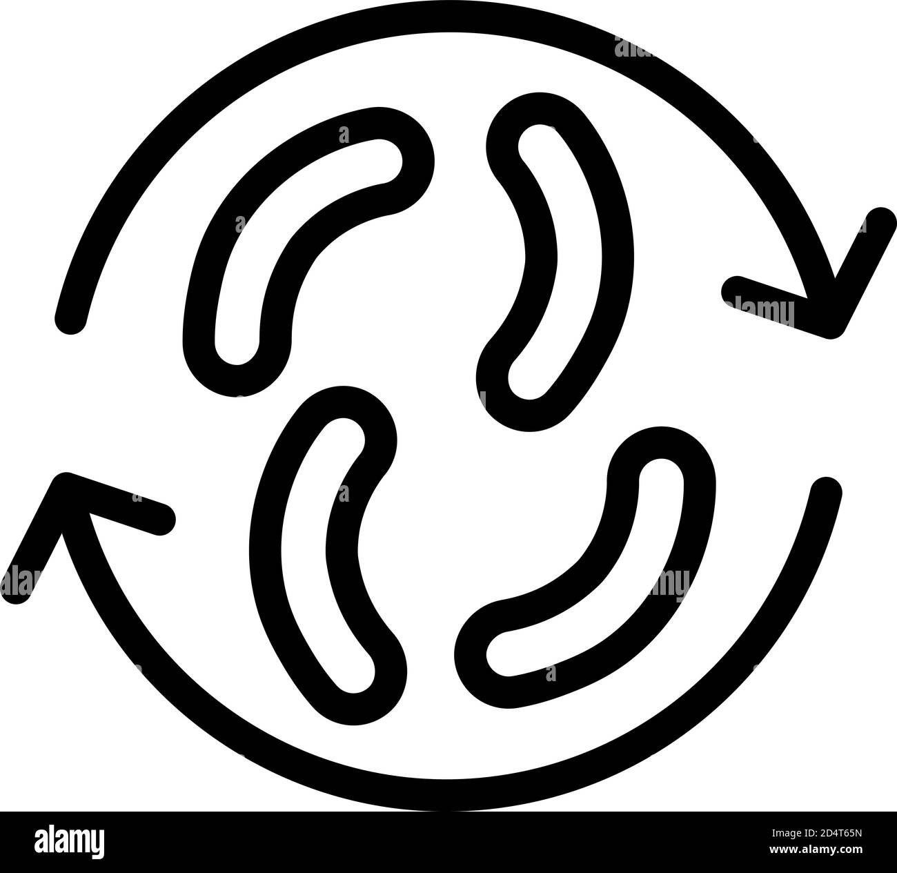 Icône de microbiologie de l'estomac, style de contour Illustration de Vecteur