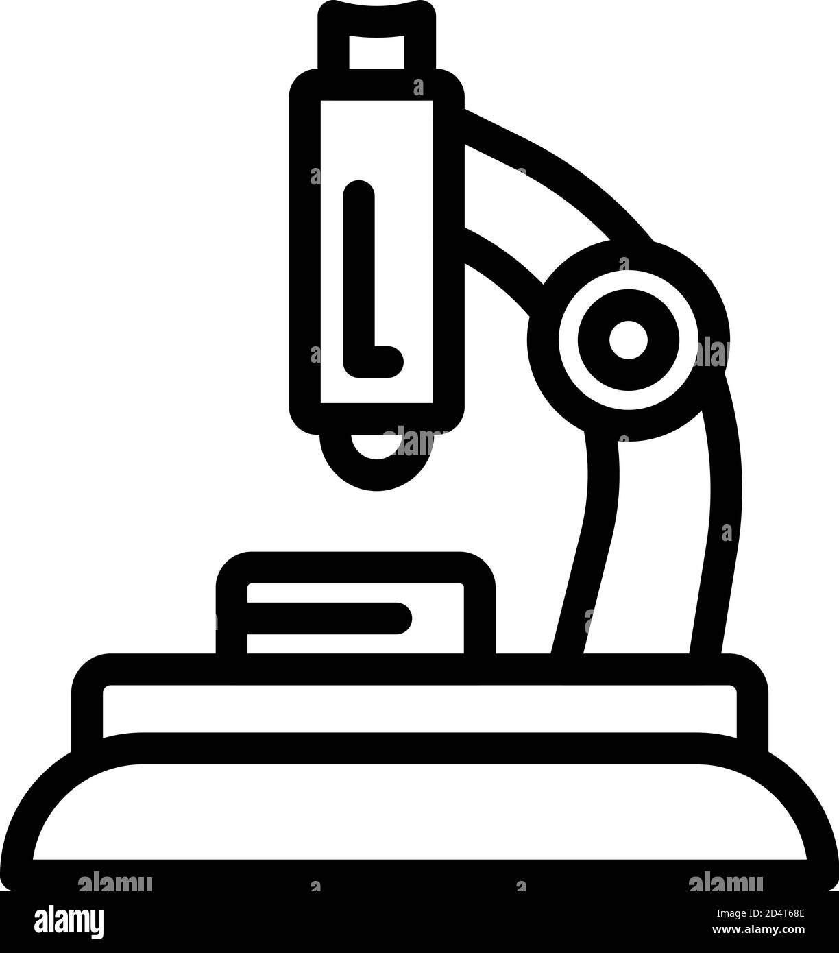 Icône probiotiques du microscope, style de contour Illustration de Vecteur