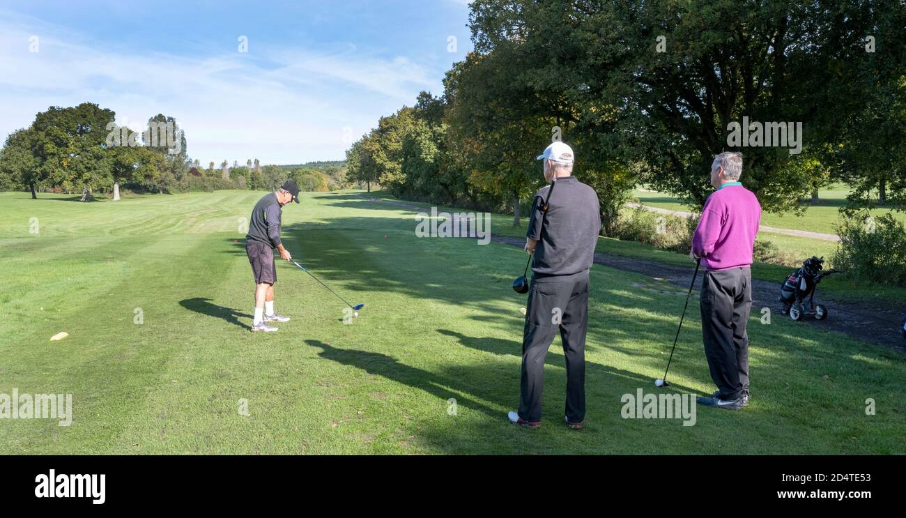 Blacknest Golf and Country Club, Blacknest, Hampshire, Angleterre, Royaume-Uni vue des joueurs sur le parcours. Banque D'Images