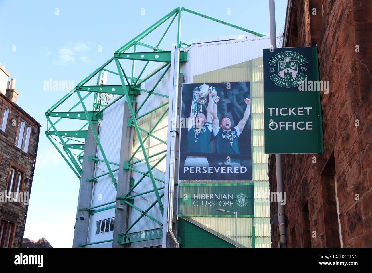 Billetterie et stade du club de football Hibernian Banque D'Images