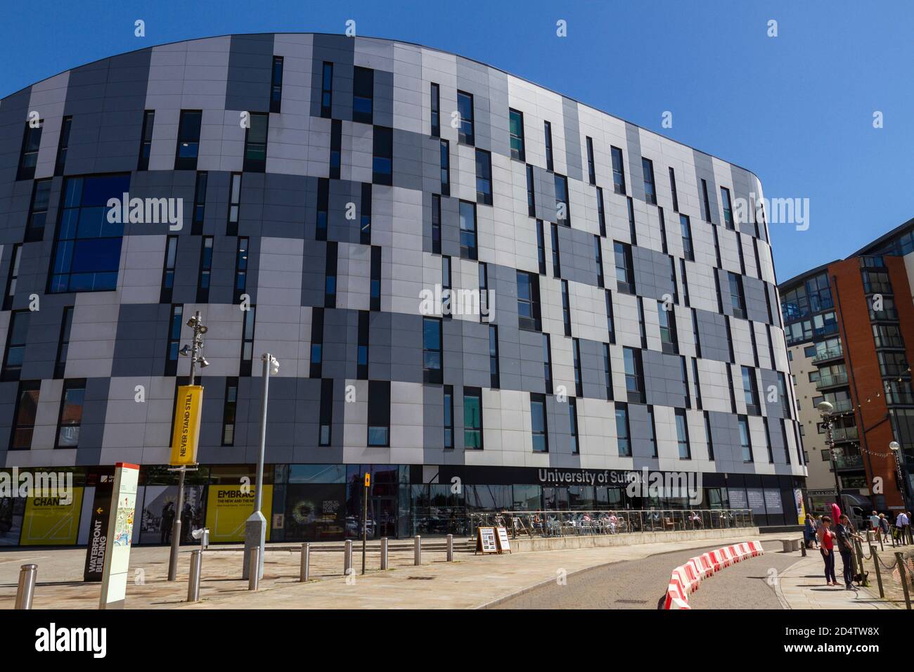 Waterfront Building, University of Suffolk, Ipswich Waterfront, une région culturelle et historiquement importante, Ipswich, Suffolk, Royaume-Uni. Banque D'Images