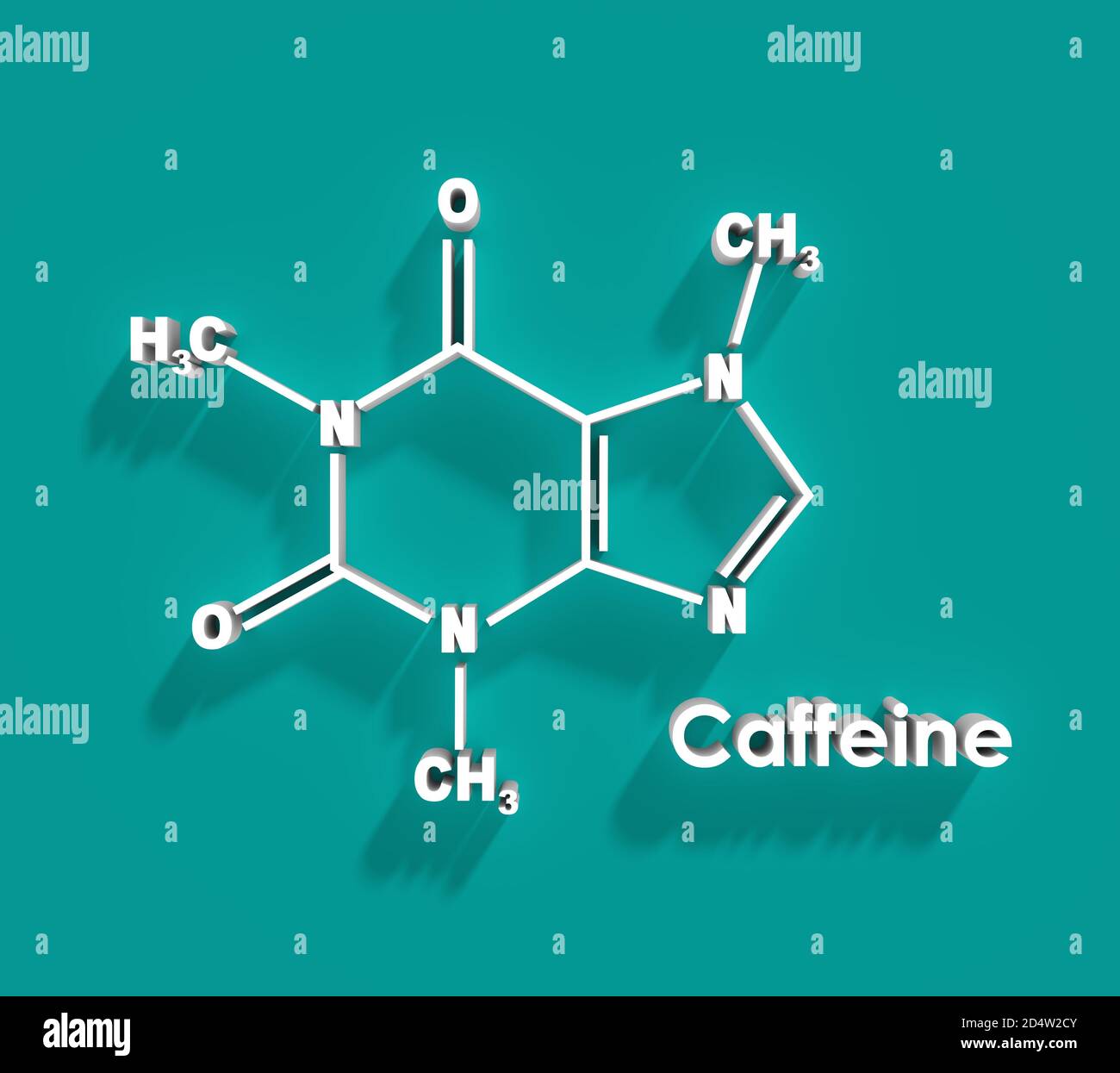 Formule moléculaire de caféine Banque D'Images