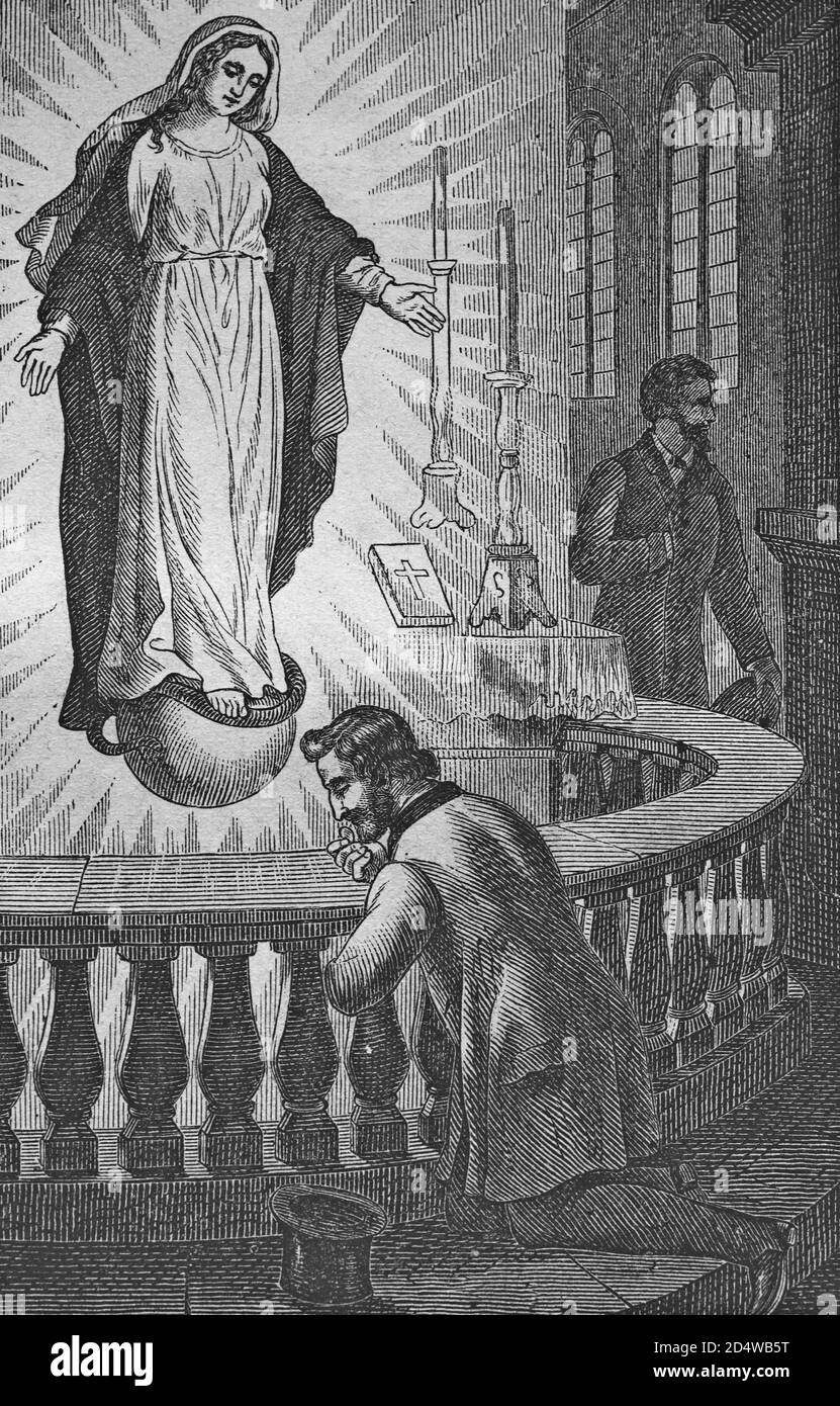 Conversion de Ratisbonnn, gravure historique en acier de l'année 1860 Banque D'Images