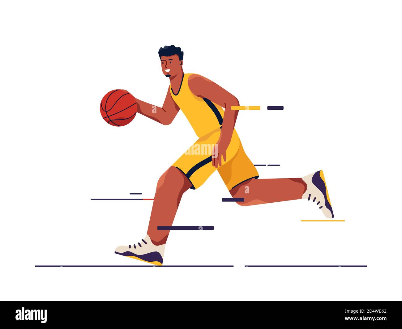 Illustration vectorielle d'un joueur de basket-ball en mouvement Illustration de Vecteur