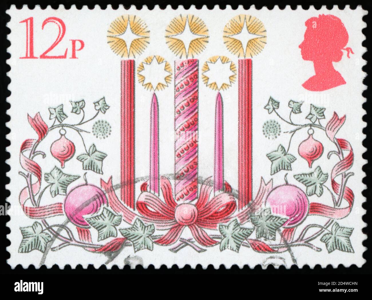 Timbre-poste - couronne de l'Avent Banque D'Images