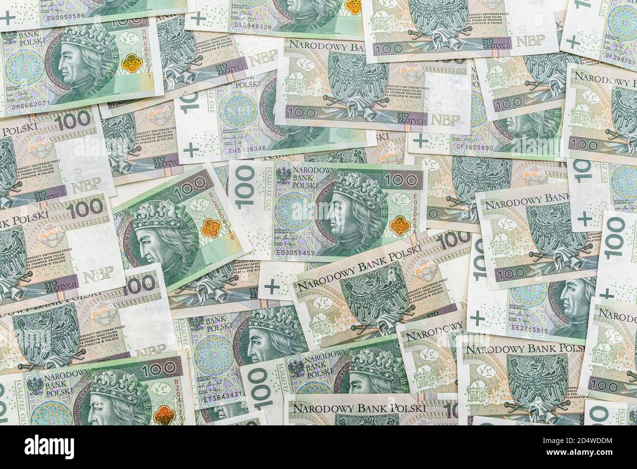 Contexte du billet de banque polonais de 100 zloty, contexte de la finance et de l'économie. Banque D'Images