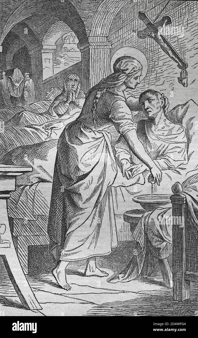 Radegandis, gravure en acier de la bible historique de 1860 Banque D'Images