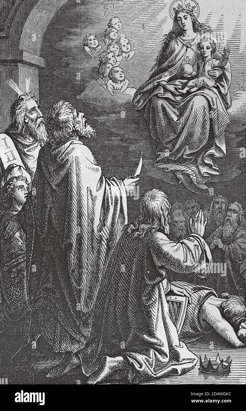 Circoncision, gravure historique en acier d'une bible 1860 Banque D'Images