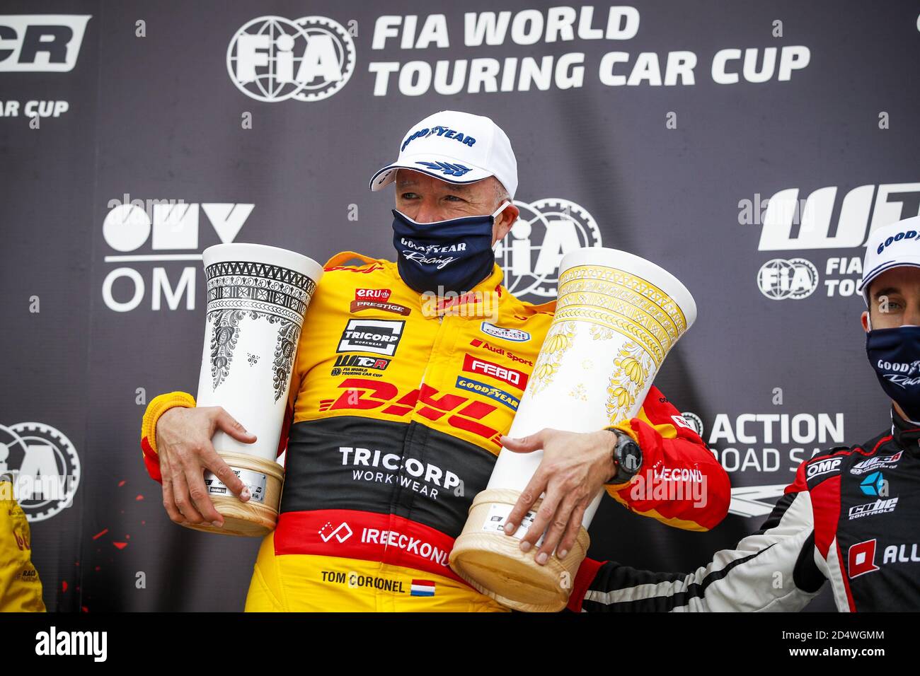 Coronel Tom (Ned), Comtoyou DHL Team Audi Sport, Audi LMS, portrait célébrant la victoire lors de la course WTCR 2020 de la FIA en Slovaquie, 3e tour de la coupe du monde de la FIA Touring car 2020, sur l'anneau de Slovaquie d'Automotodrom, du 9 au 11 octobre 2020 à Orechova Poton, Slovaquie - photo Florent Gooden / DPPI crédit: LM/DPPI/Florent Gooden/Alamy Live News Banque D'Images