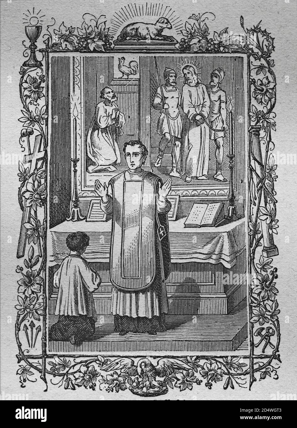 Les collectes, gravure historique en acier d'une bible 1860 Banque D'Images