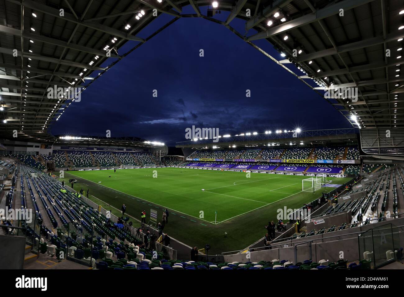 Une vue générale du stade avant le match de la Ligue des Nations de l'UEFA Groupe 1, Ligue B à Windsor Park, Belfast. Banque D'Images