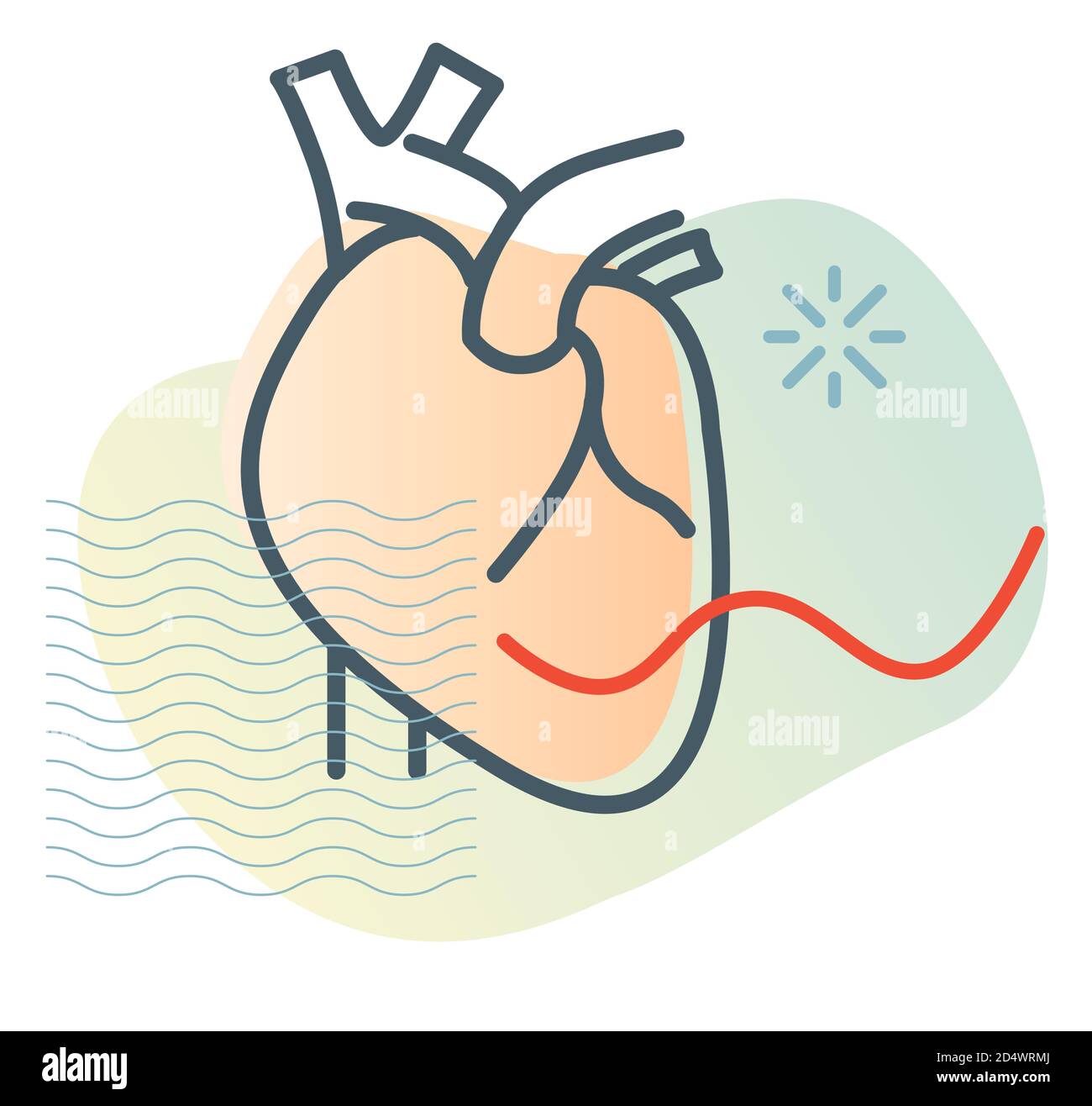 Cœur avec icône de stock de symboles ECG comme fichier EPS 10 Illustration de Vecteur