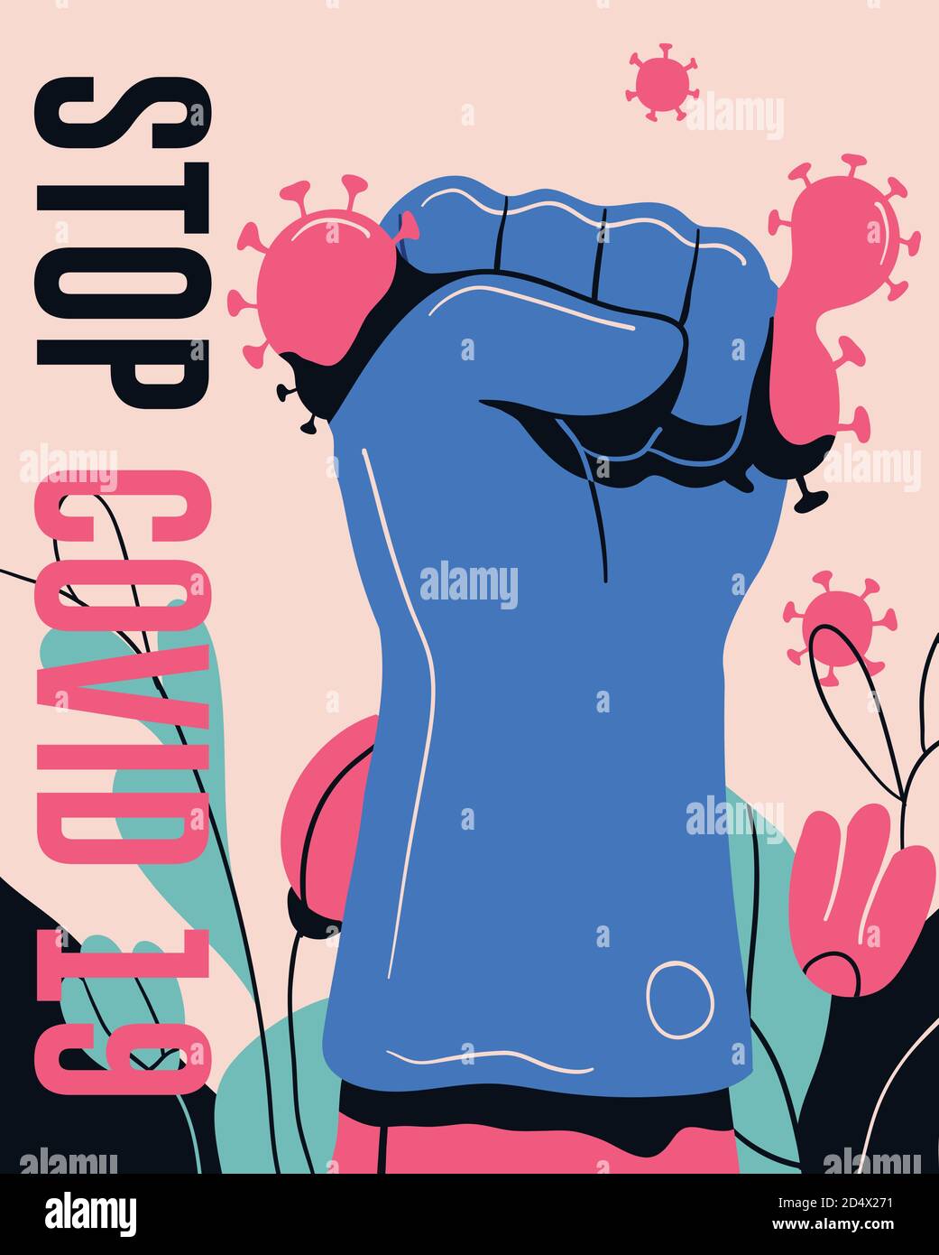 Combattre le concept du coronavirus. Illustration d'un médecin luttant contre le virus corona covid-19. Affiche de campagne sur les maladies. Vecteur Illustration de Vecteur