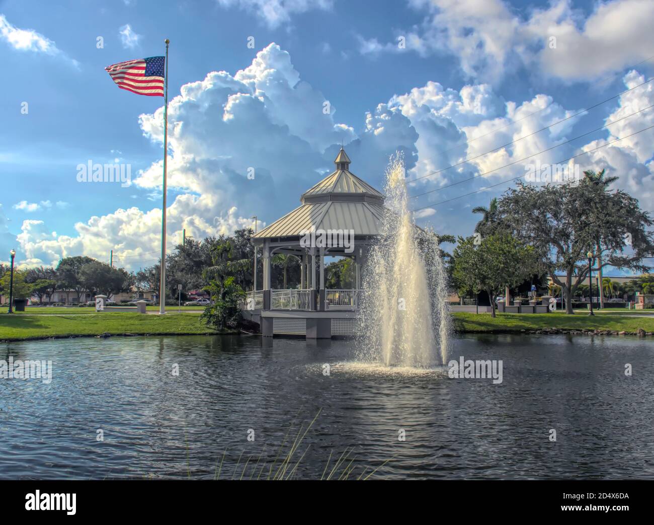 Vietnam Memorial Wall du sud-ouest de la Floride, au Veterans Park à Punta Gorda est une réplique à demi-échelle du Vietnam Veterans Memorial à Washington DC Banque D'Images