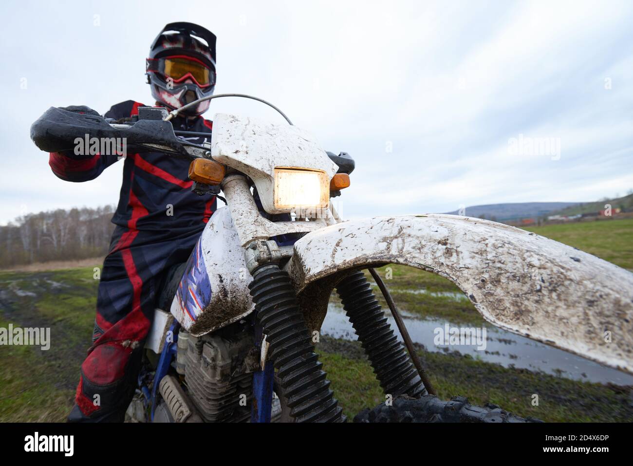 Course de motocross à la campagne Banque D'Images