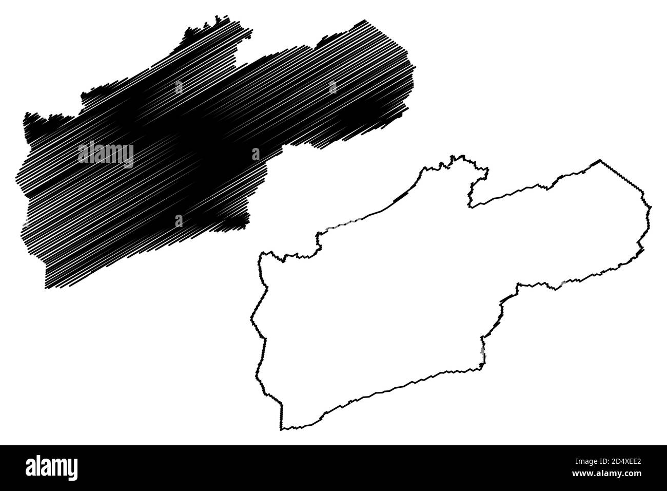 Comté de Harlan, Kentucky (comté des États-Unis, États-Unis d'Amérique, États-Unis, États-Unis, États-Unis) carte illustration vectorielle, scribble esquisse carte de Harlan Illustration de Vecteur